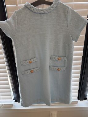 Light Blue Dupe Tweed Jackie Dress
